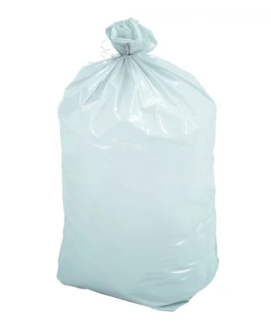 Sacs poubelle 20L  50x55cm BLANC 10x100stuks 15Mµ
