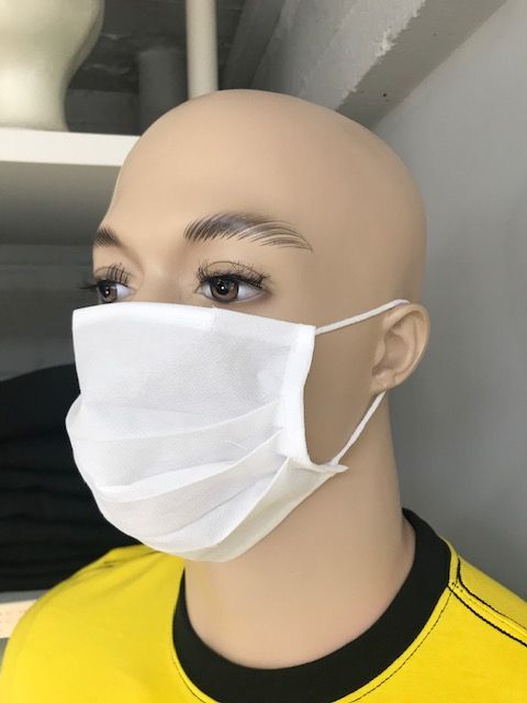 MASQUE EN NON -TISSÉ BLANC 2 COUCHES AVEC ÉLASTIQUES (2x50pcs) 