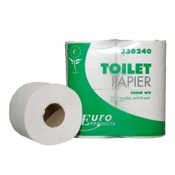 MTS - PAPIER TOILETTE 100% recycled white tissue blanc - 2 plis - 48Mx10cm - 400 feuilles - 10x4 pces
