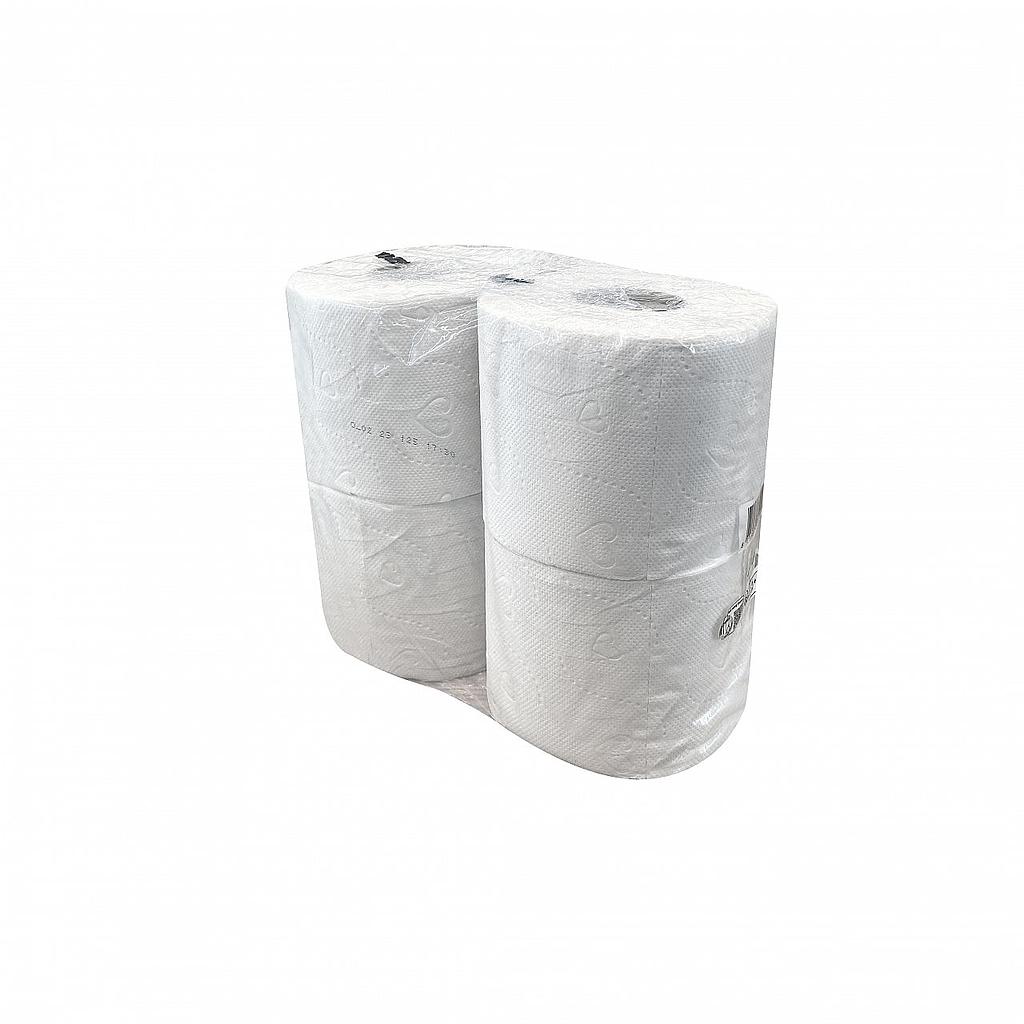 MTS - Papier de toilette blanc cellulose 400 feuillets 2 plis 44Mx10cm 10x4 pièces