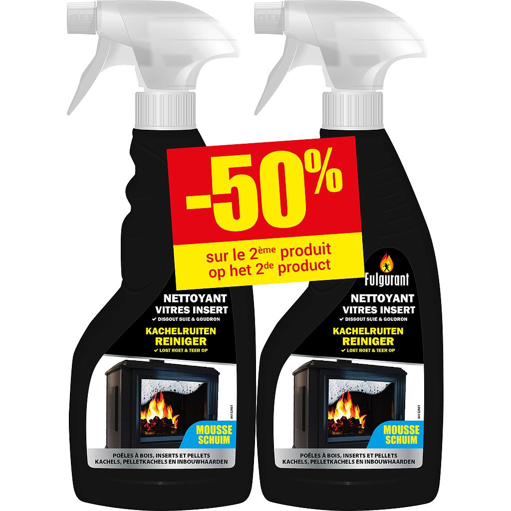 DUO PACK  FULGURANT NETTOYANT VITRES MOUSSE VAPO 450 ML 2EME A 50%