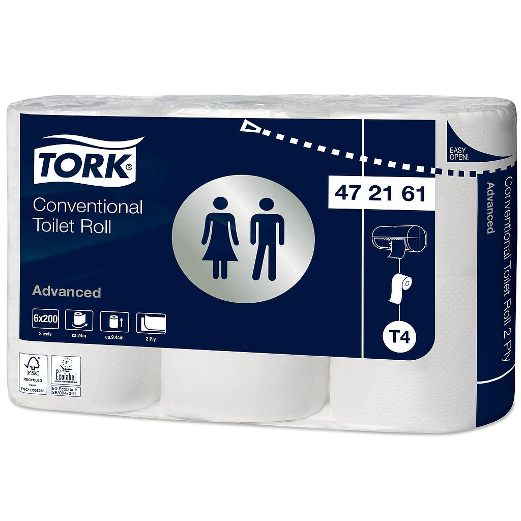 Tork Papier toilette rouleau traditionnel Advanced - 2 plis - T4 - 8x6 pcs