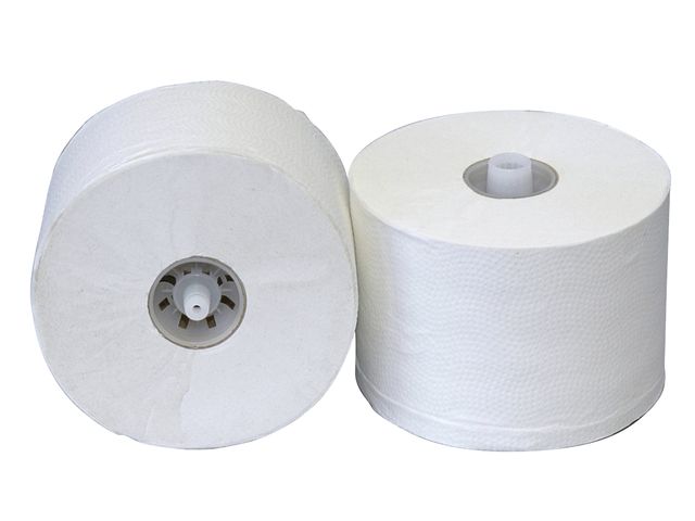 MTS - Papier toilette Euro avec bouchon, recycled blanc - 2 plis - 100Mx10cm - 36 pces