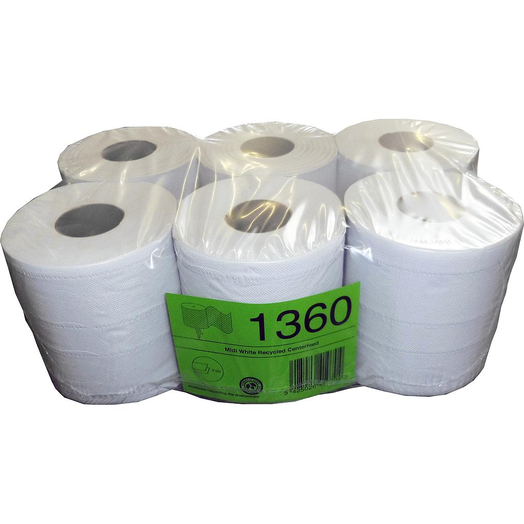 ROULEAU PAPIER ESSUIE-MAINS DEVIDAGE CENTRAL(6RLX)