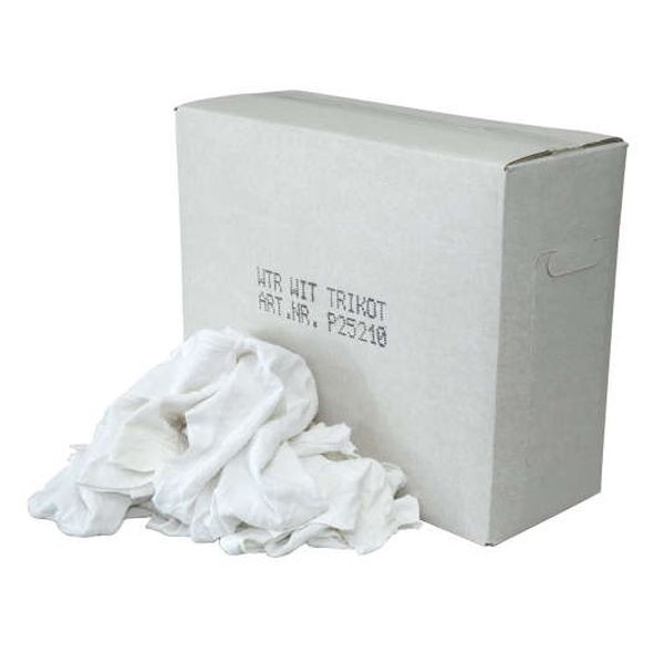 MTS - CHIFFONS TRICOT MINCE BLANC (bord coloré) (10kg)