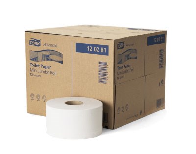 Tork Papier Toilette Mini Jumbo 2 plis Blanc T2 Advanced 170m 12 pces