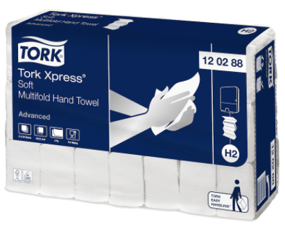 Tork Xpress® Essuie-mains Multifold Doux 2 plis XL Blanc H2 Advanced 21x136 feuilles