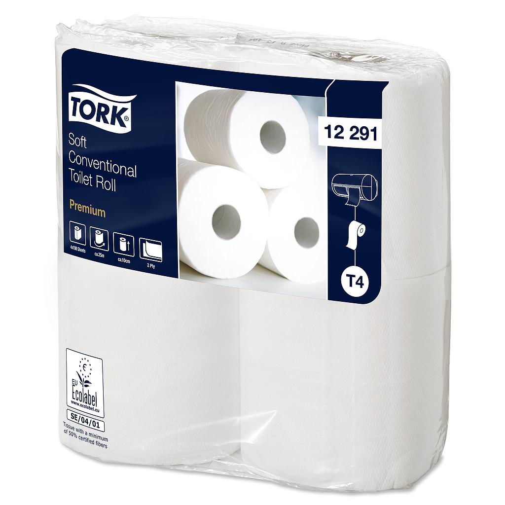 Out off stock Tork Zacht Traditioneel Toiletpapier 2-laags Wit 198 Vel T4 Premium 12x4 rol