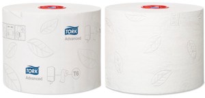 Tork Papier Toilette Rouleau Mid-size 2 plis Blanc T6 Advanced 27 x 1