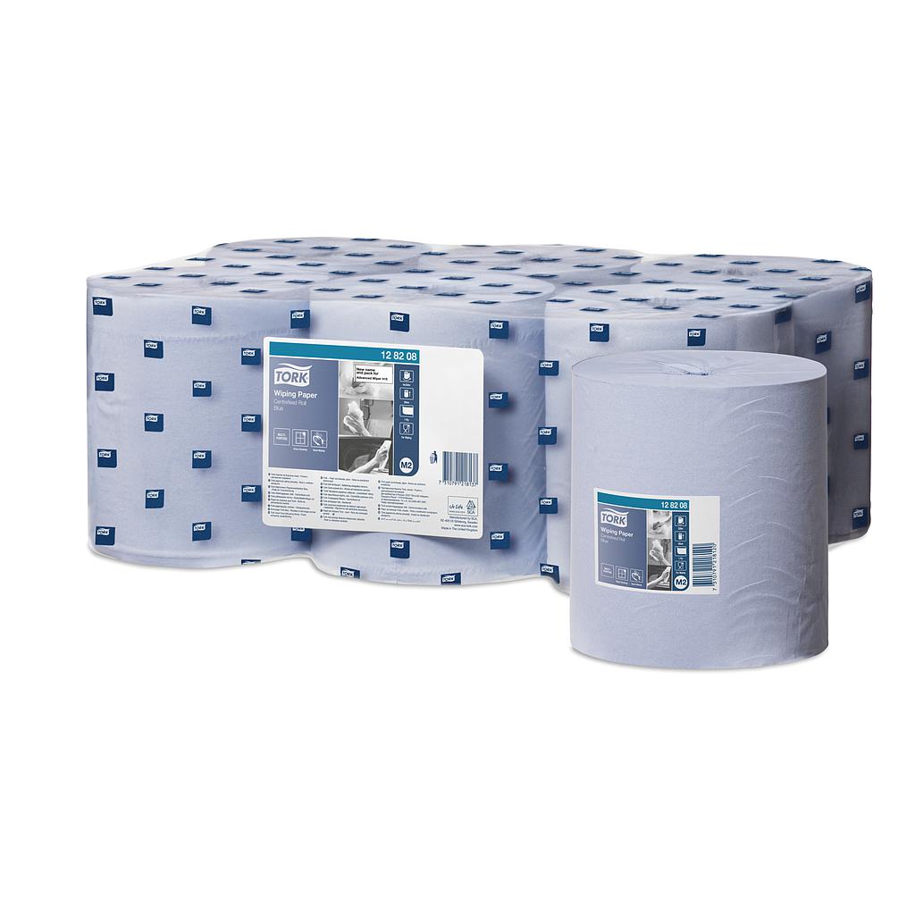 Tork Wiping  Rouleau a Dévidage Central Chiffon D'Essuyage  1 pli Blue M2 6 pièces