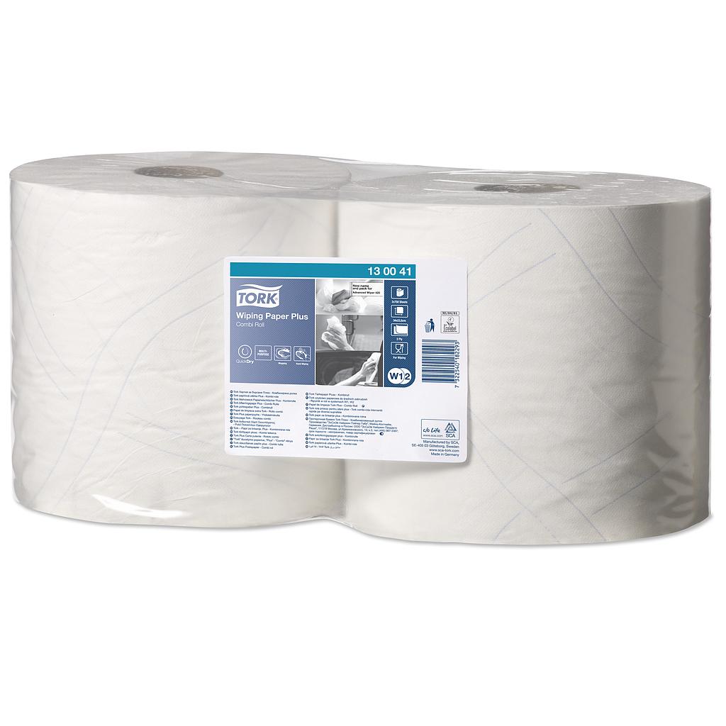 Tork Wiping  Plus Rouleau Combi Chiffon D'Essuyage 2 pli W1/W2 2 x 1