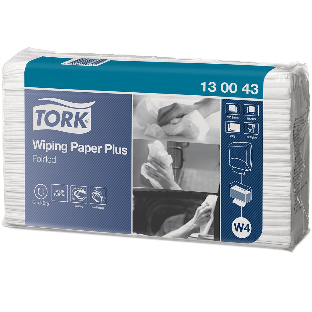 Tork Wiping  Plus Chiffon D'Essuyage Plié 2 pli W4 5 x 200